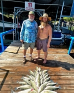 Dockside group catch from a Stripers Inc. Lake Texoma trip.